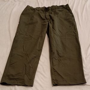 Nike Standard Fit Tapered Drawstring Waist Pants Mens Size 38 Olive Green